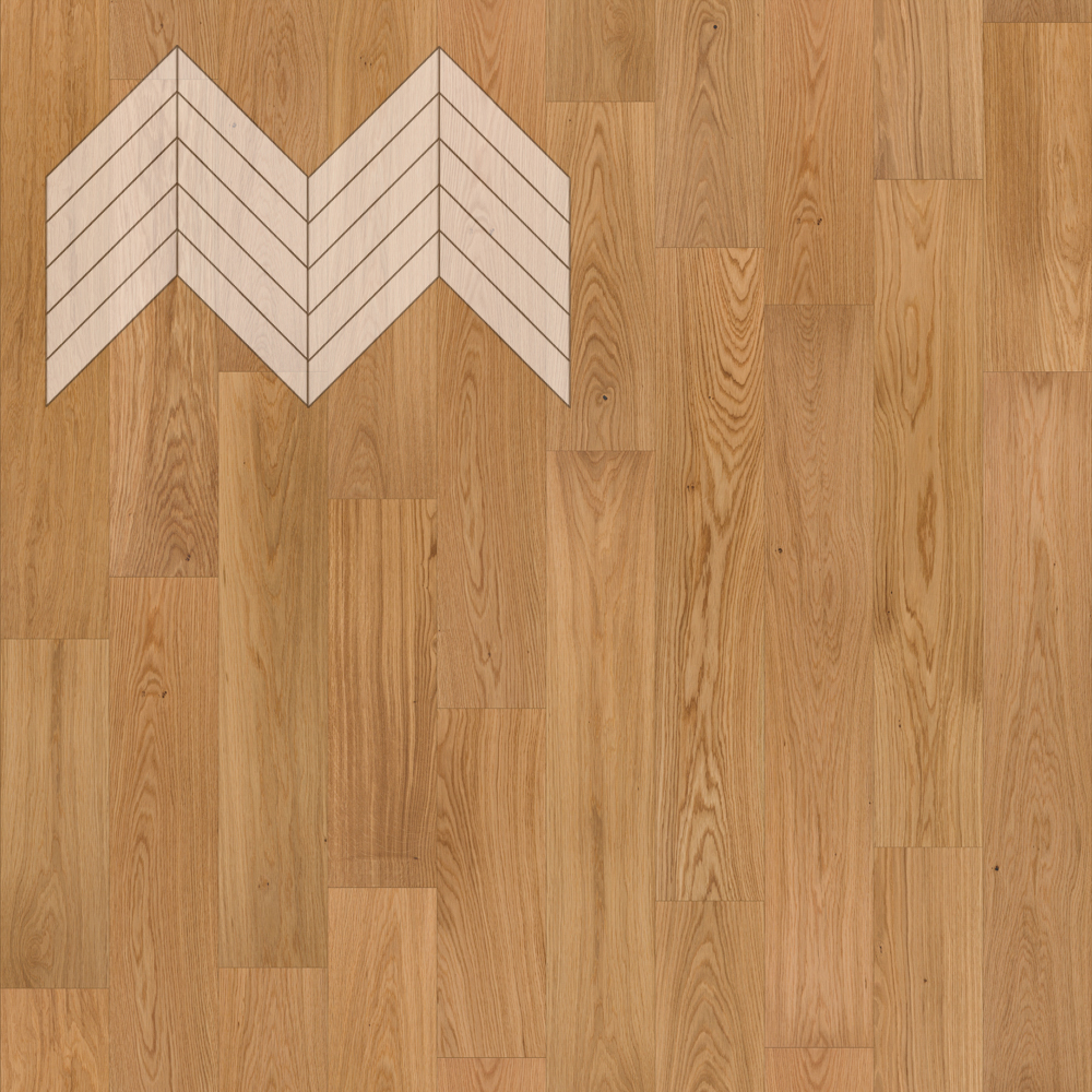 Паркет Елка Французская Lab Arte Chevron Дуб Натур лак 600/510х90х14/3/45°