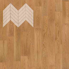 Паркет Елка Французская Lab Arte Chevron Дуб Рустик Прозрачное масло 600/490х110х14/3/45° в интерьере