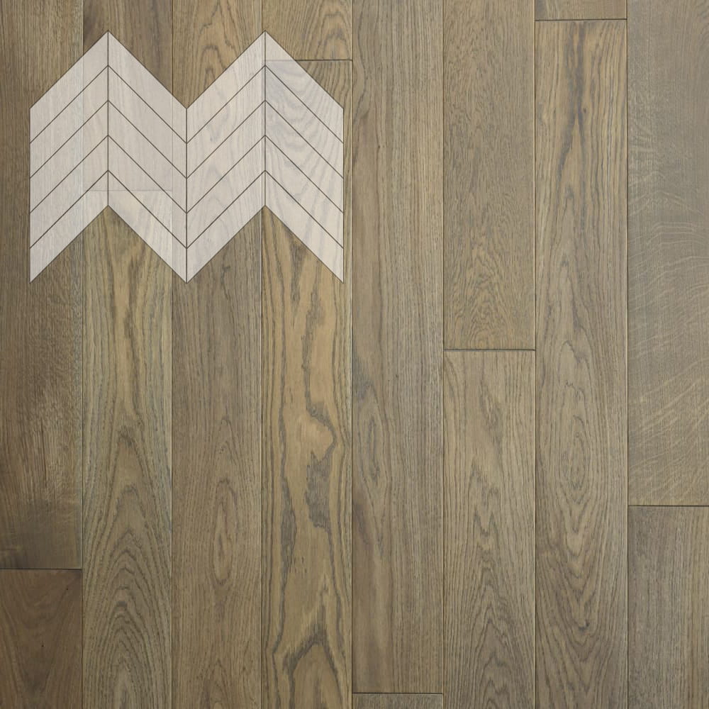 Паркет Елка Французская Lab Arte Chevron Дуб Рустик Gris лак 600/490х110х14/3/45°