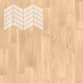 Паркет Елка Французская Lab Arte Chevron Дуб Рустик Блонд лак 400/337х110х14/3/60° в интерьере